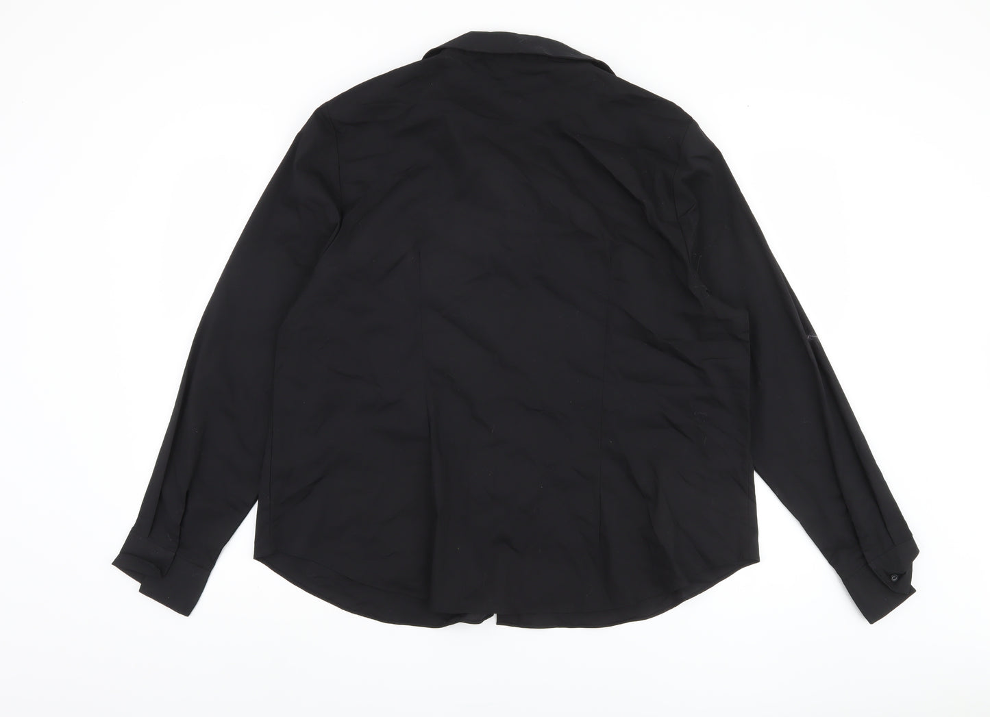 Et Vous Black Long Sleeve Button-Up Shirt, Size 20