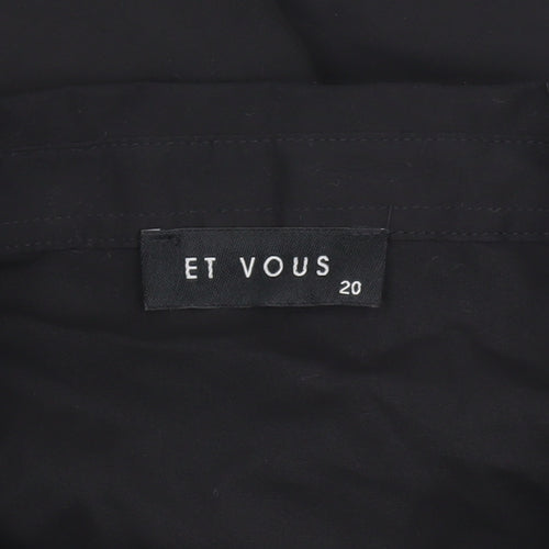 Et Vous Black Long Sleeve Button-Up Shirt, Size 20