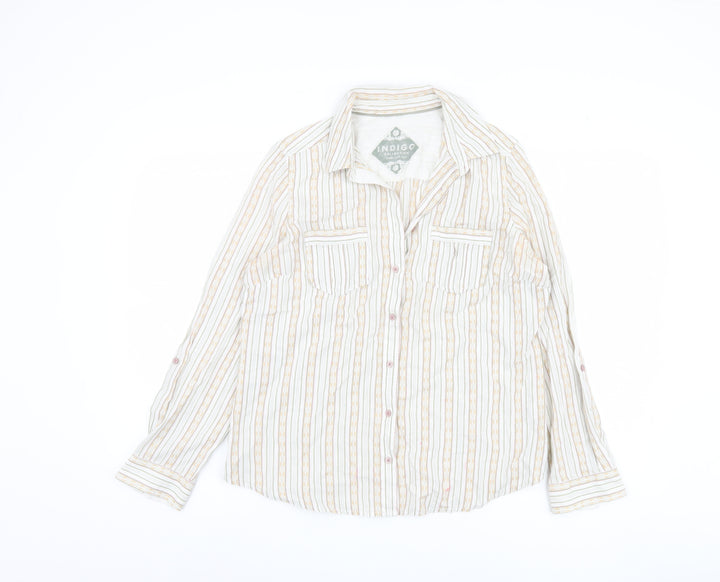 Marks and Spencer Women's Striped Button-Up Shirt