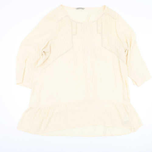 Marks and Spencer Women's Ivory 3/4 Sleeve Beaded Top