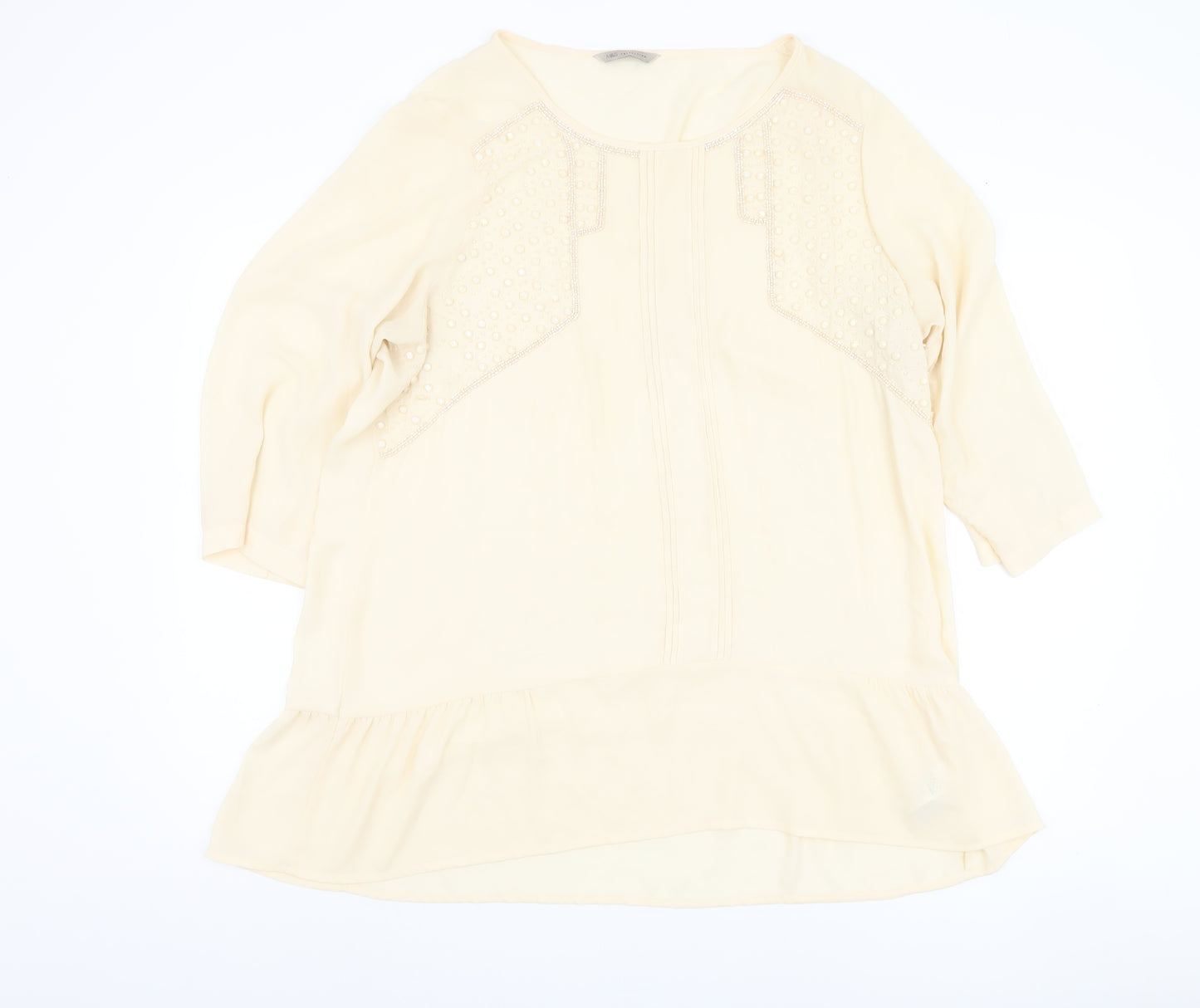 Marks and Spencer Women's Ivory 3/4 Sleeve Beaded Top