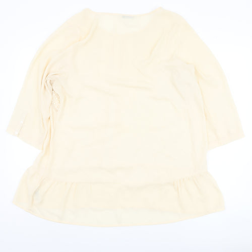 Marks and Spencer Women's Ivory 3/4 Sleeve Beaded Top
