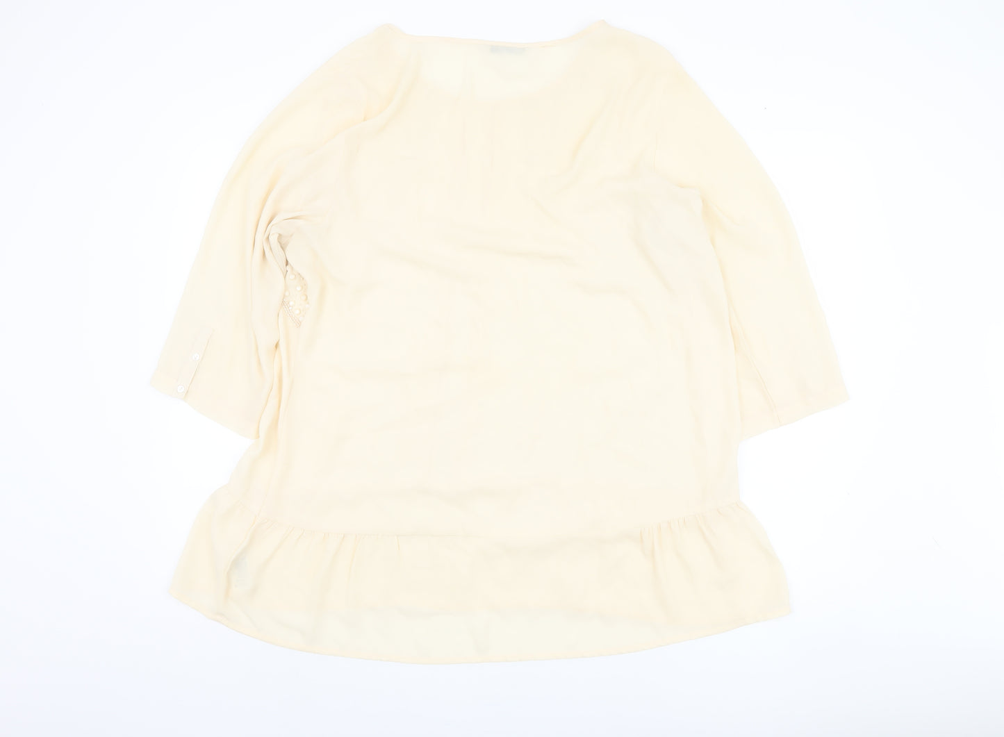 Marks and Spencer Women's Ivory 3/4 Sleeve Beaded Top