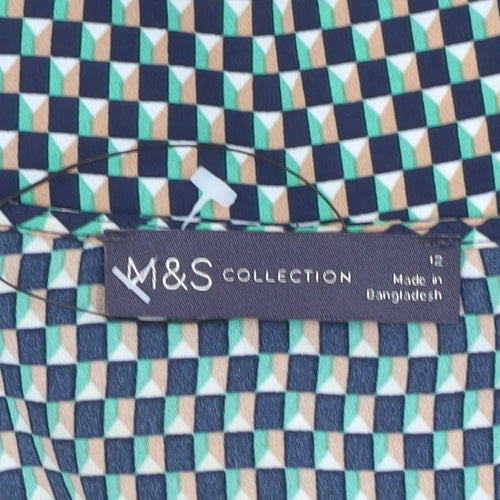 Marks and Spencer Women's Geometric V-Neck Top