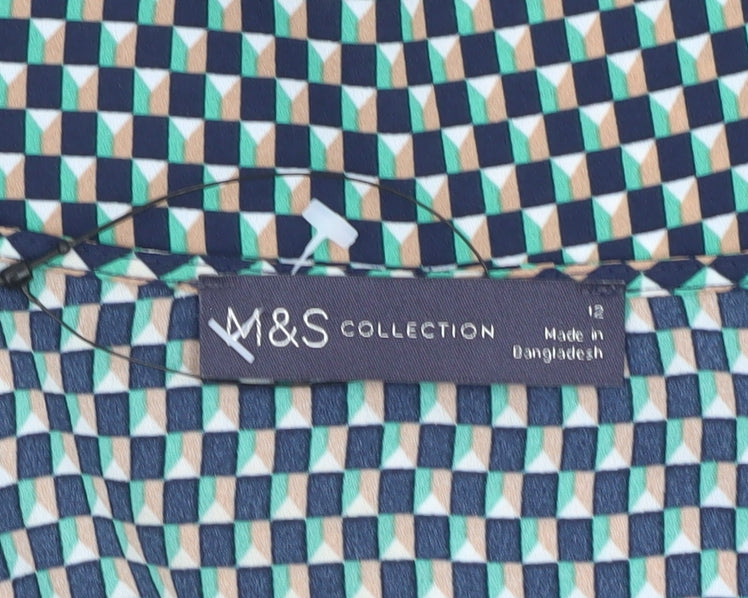 Marks and Spencer Women's Geometric V-Neck Top