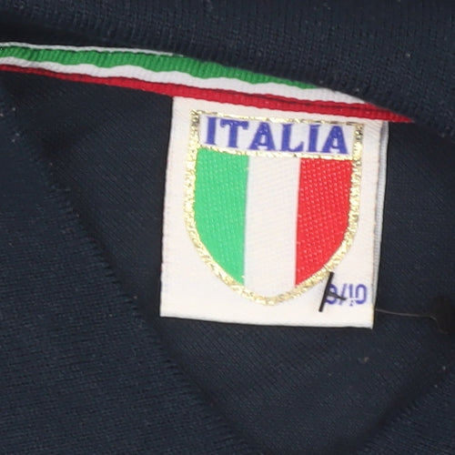 Boys Blue Italia Graphic Polo Shirt - Short Sleeve, Size: