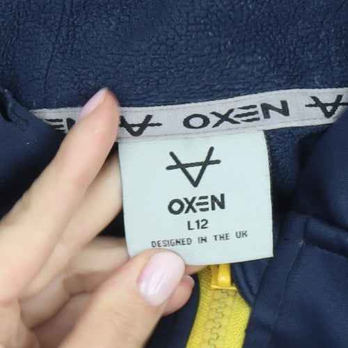 OXEN Boys Blue Hoodie L - Graphic Winter Pullover