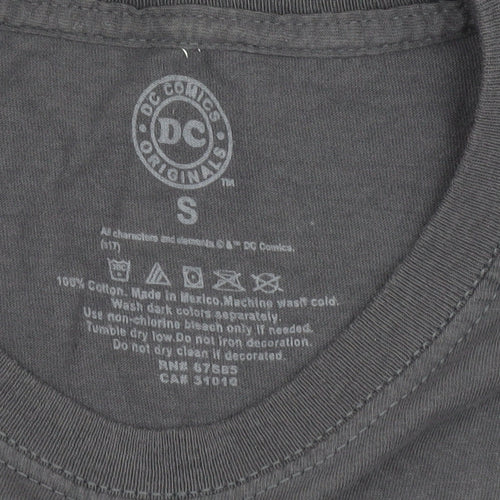 DC Comics Men's Grey Superheroes T-Shirt, Size Small