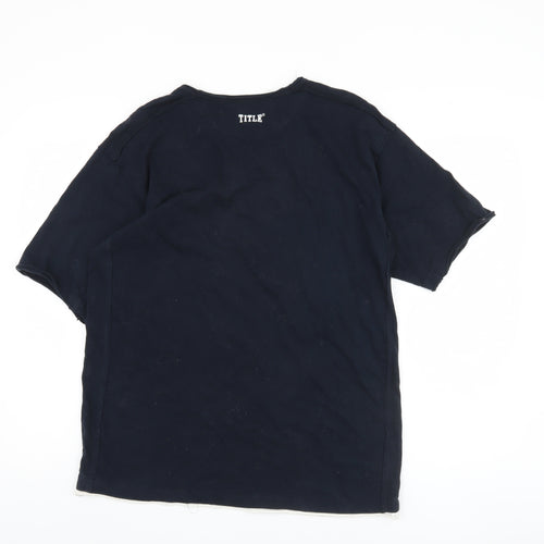 TITLE Men's Black Cotton Sports Graphic T-Shirt M