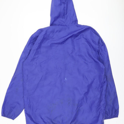Protection Men's Blue Hooded Windbreaker Jacket, Size M