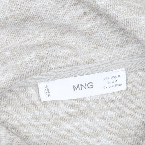 MNG Women's Beige Long Sleeve Sweatshirt, Size 12