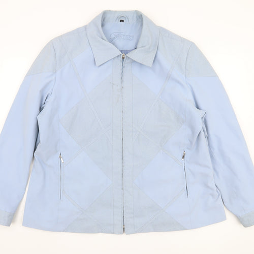 Finesse Women's Blue Geometric Jacket Size 22