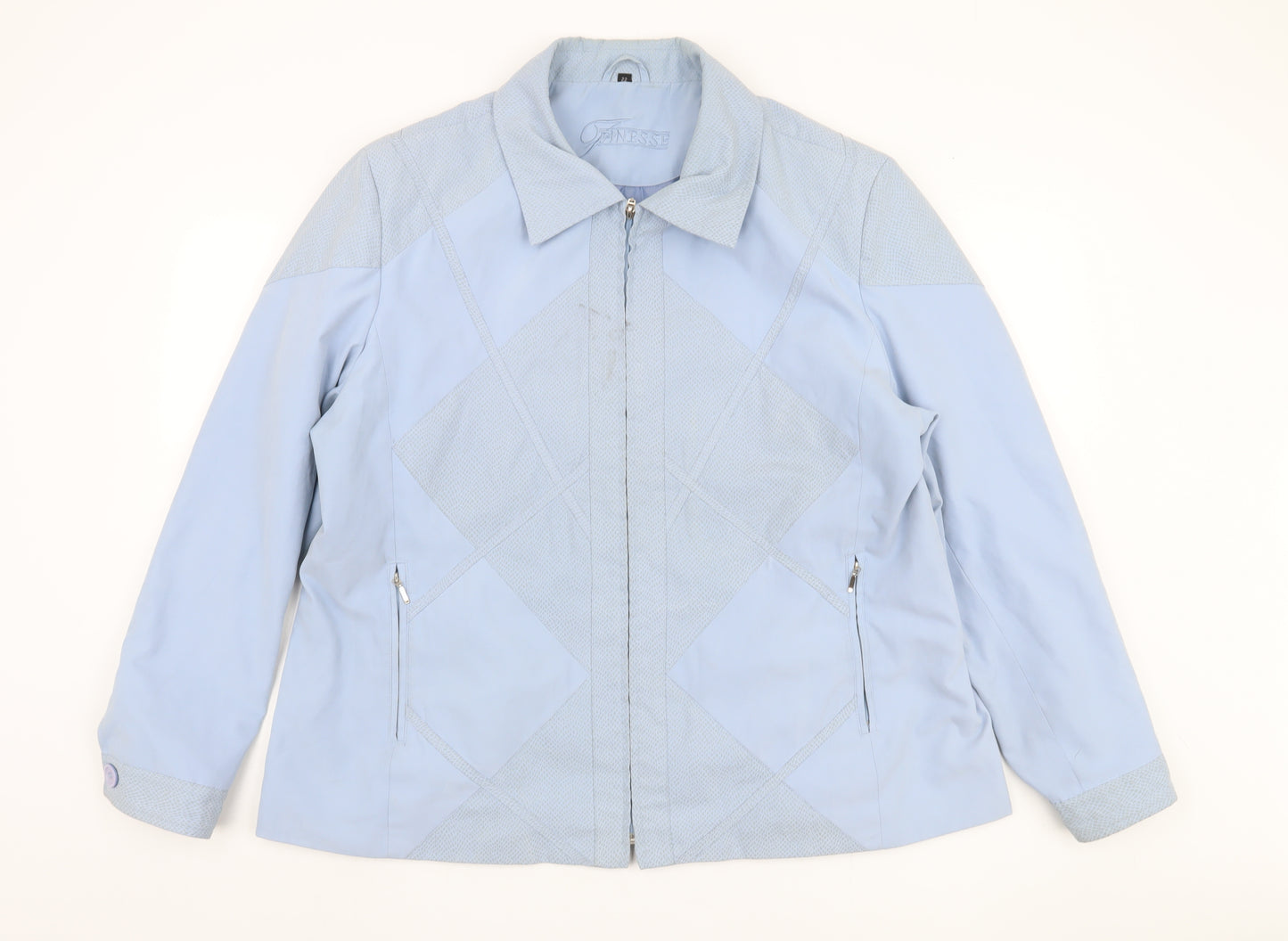 Finesse Women's Blue Geometric Jacket Size 22