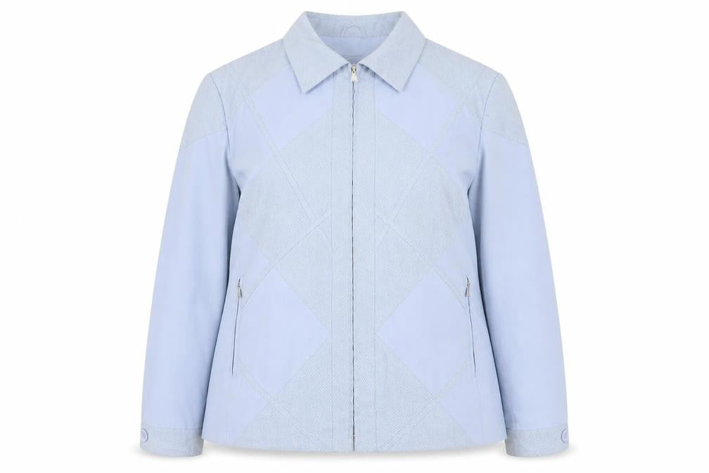 Finesse Women's Blue Geometric Jacket Size 22