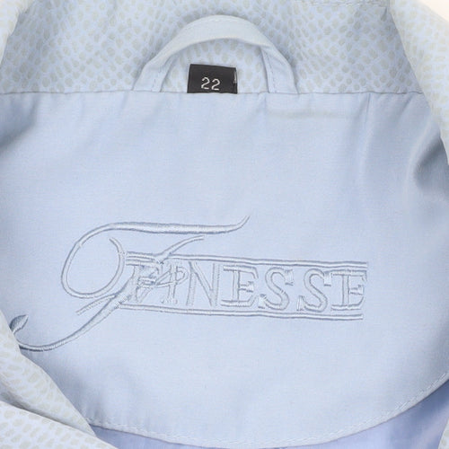 Finesse Women's Blue Geometric Jacket Size 22
