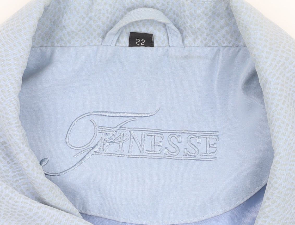 Finesse Women's Blue Geometric Jacket Size 22