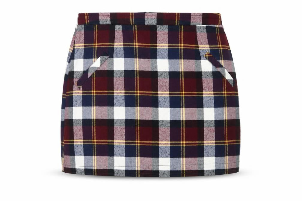 Front view of Hearts & Bows Women's Plaid Cotton Skirt -, size 10