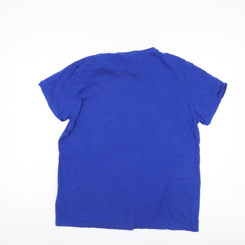 One Punch Man Men's Blue Anime T-Shirt - Large