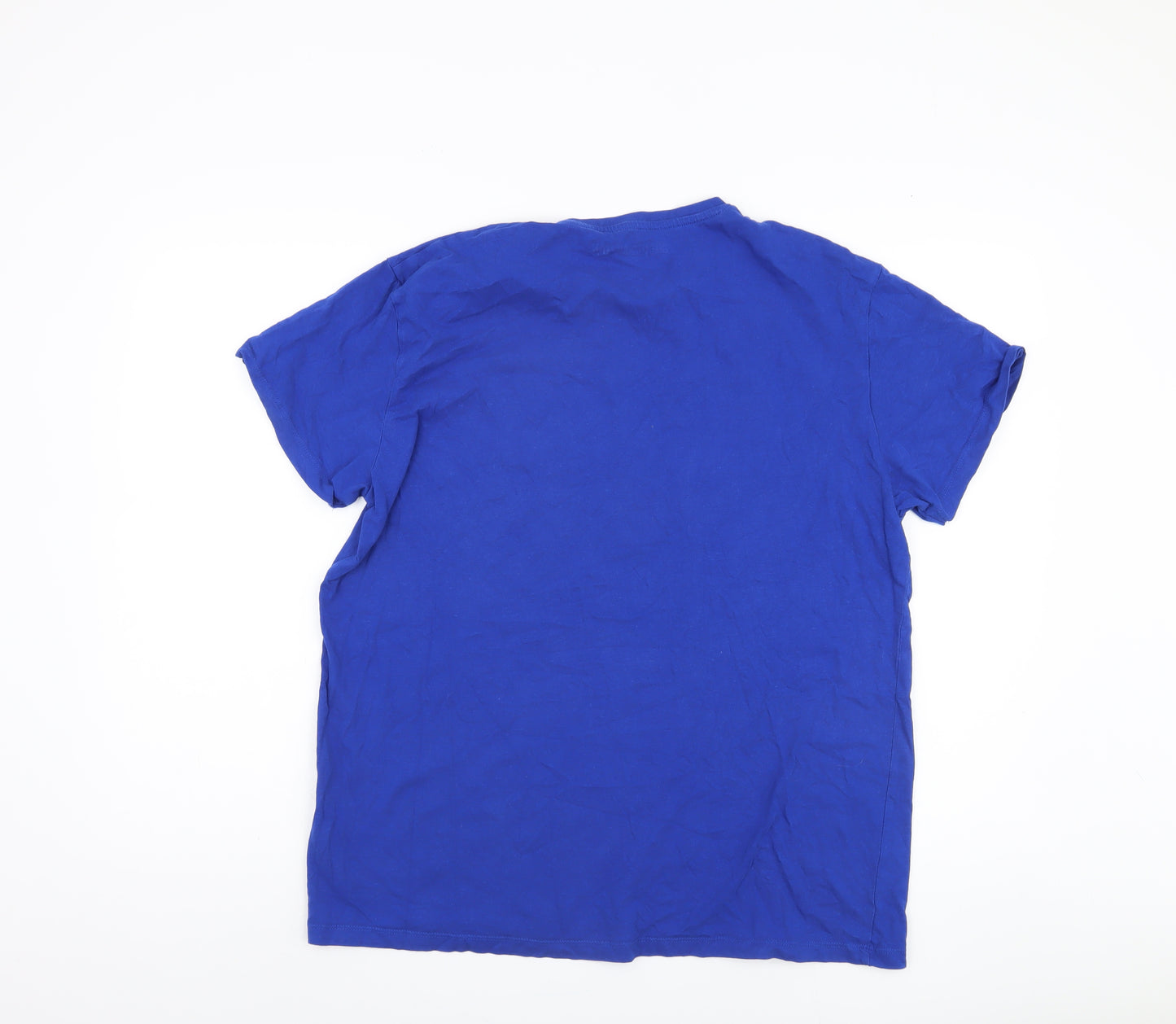 One Punch Man Men's Blue Anime T-Shirt - Large