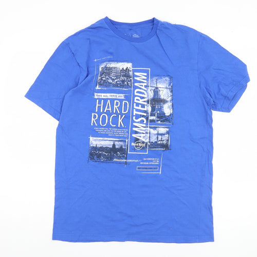 Hard Rock Men Blue Amsterdam Graphic T-Shirt Size L