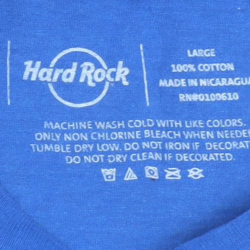 Hard Rock Men Blue Amsterdam Graphic T-Shirt Size L