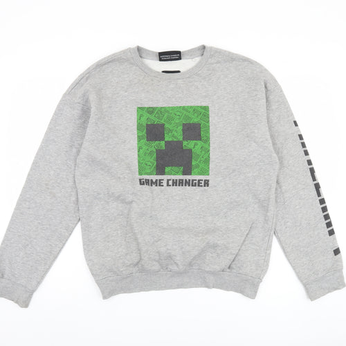 Mojang Boys Grey Pullover Sweatshirt - Size 12