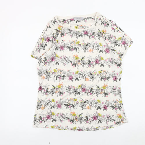 Marks and Spencer Women's Floral T-Shirt, Multicoloured, Size 12