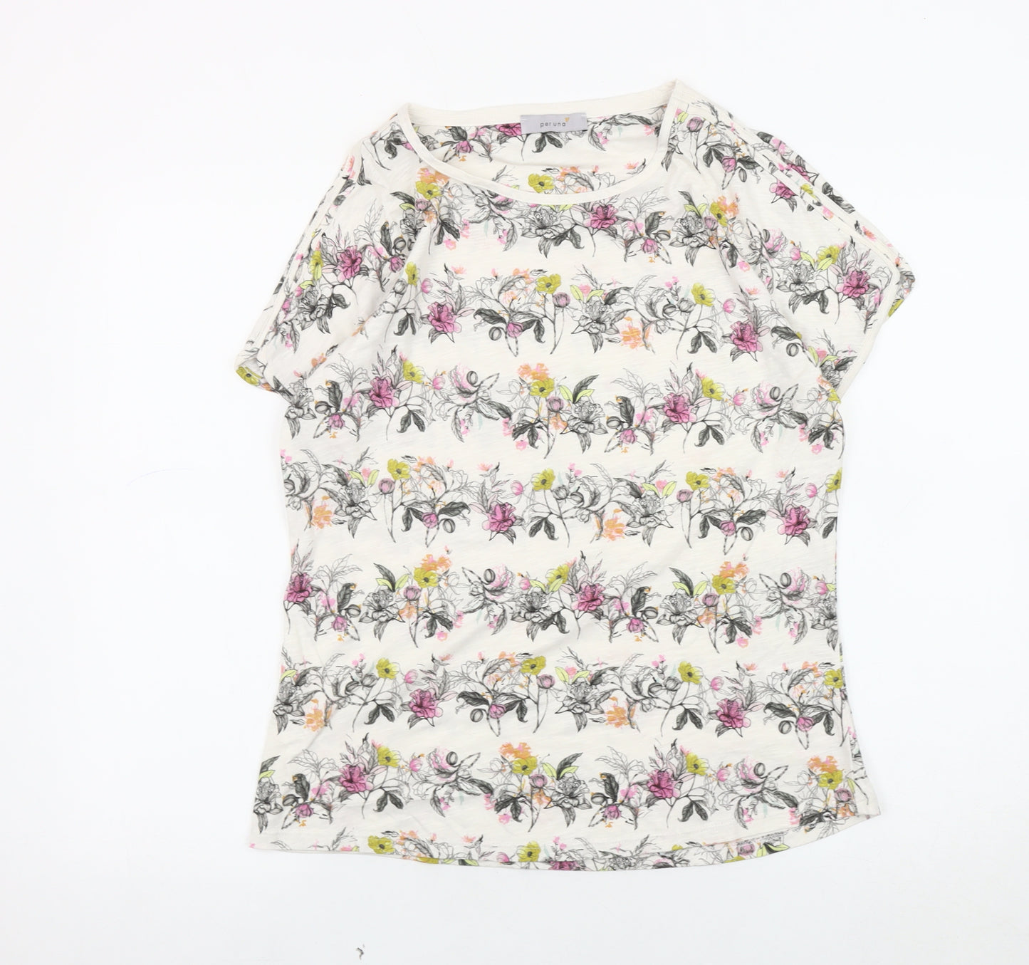 Marks and Spencer Women's Floral T-Shirt, Multicoloured, Size 12