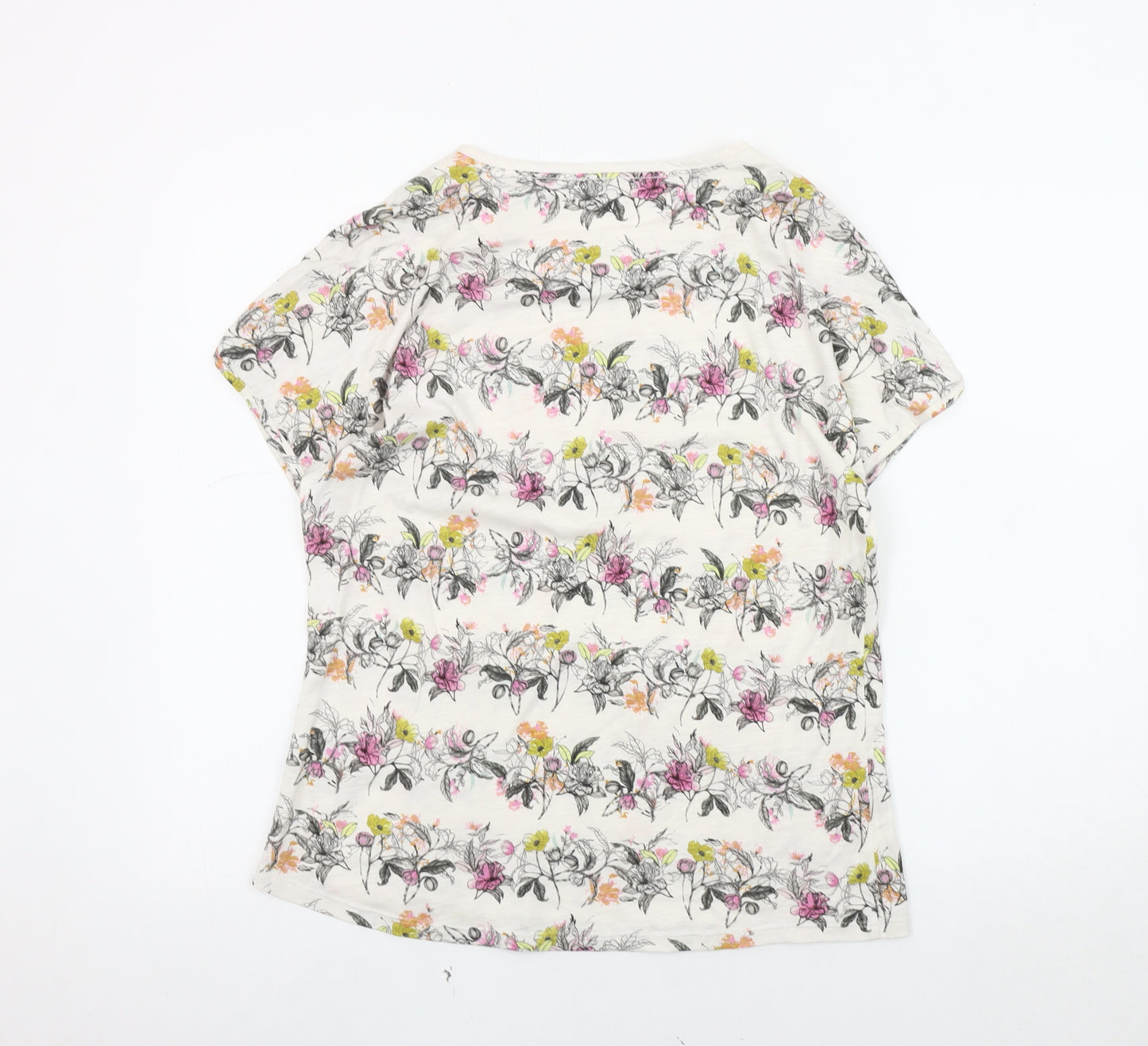 Marks and Spencer Women's Floral T-Shirt, Multicoloured, Size 12