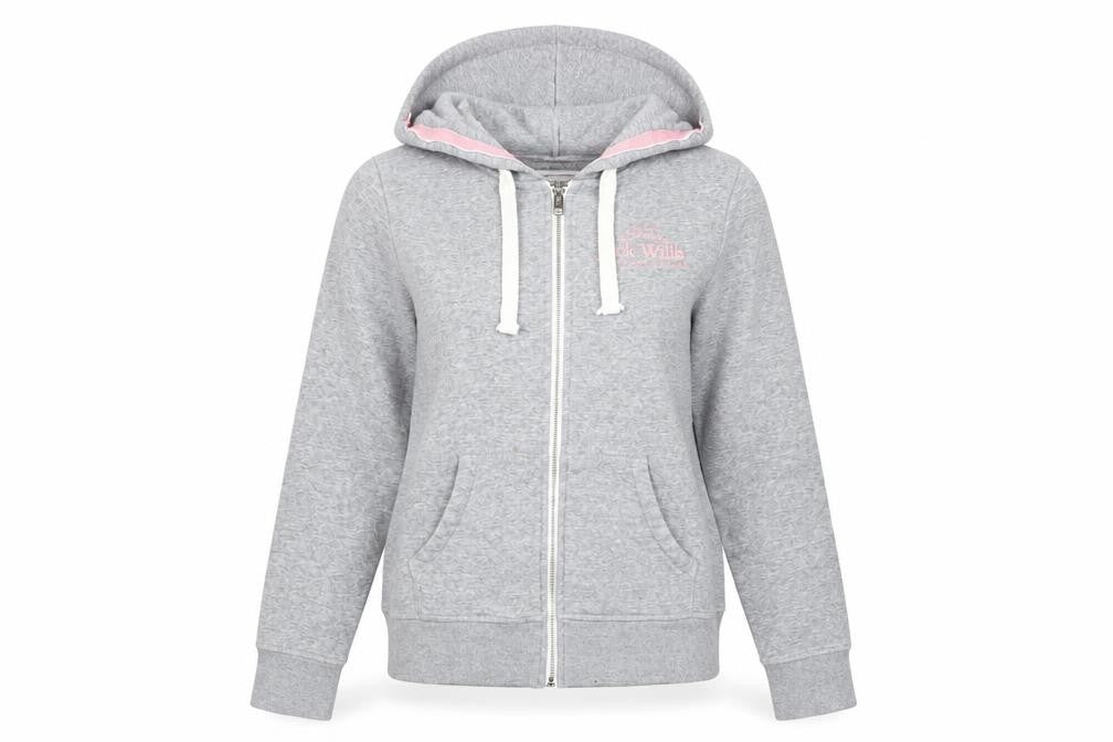 Front view of Jack Wills Women's Grey Basic Hooded Jacket, size 8