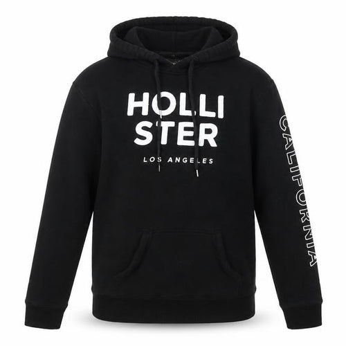 Hollister XS Black Pullover Hoodie, Unisex, Graphic Logo