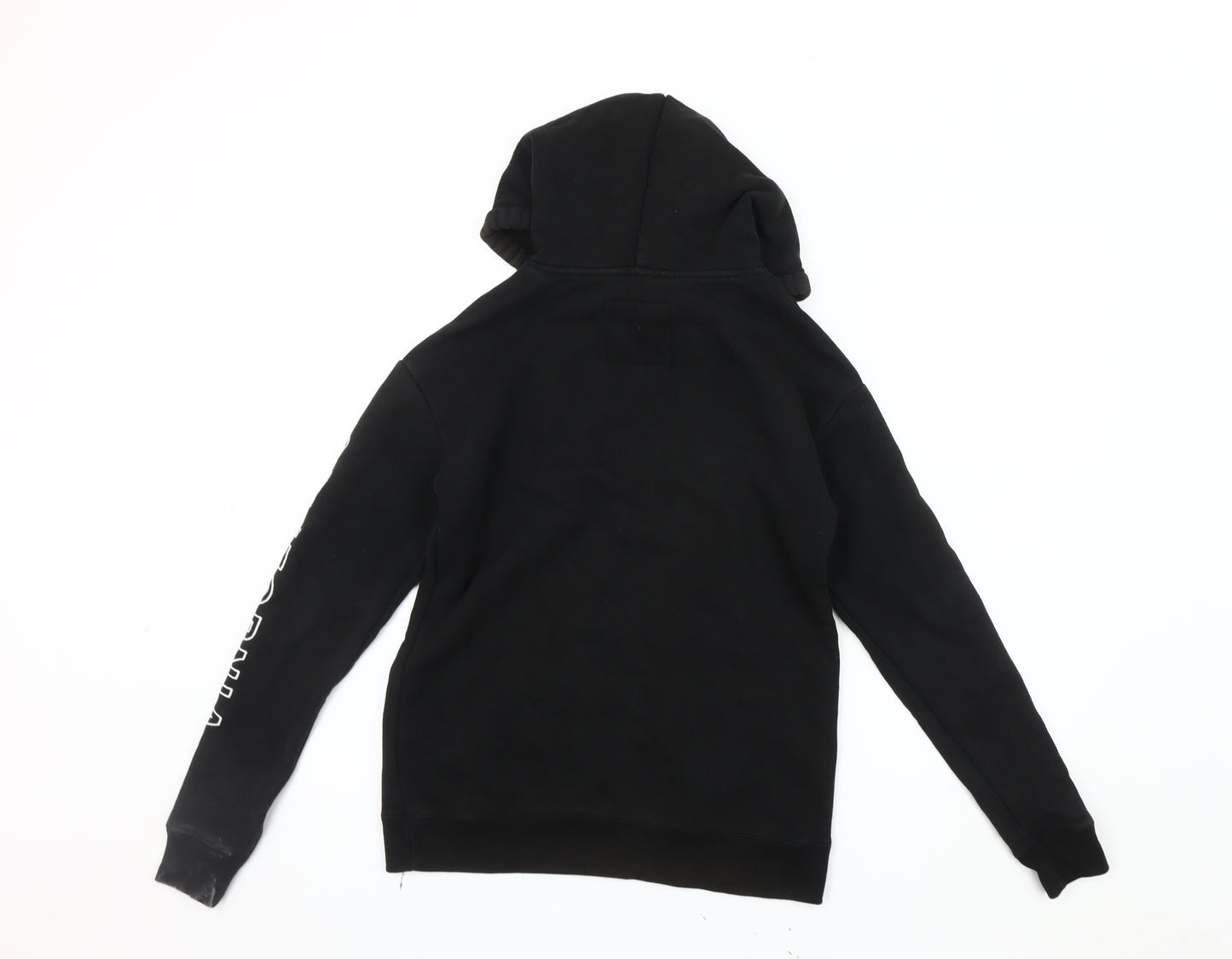 Hollister XS Black Pullover Hoodie, Unisex, Graphic Logo