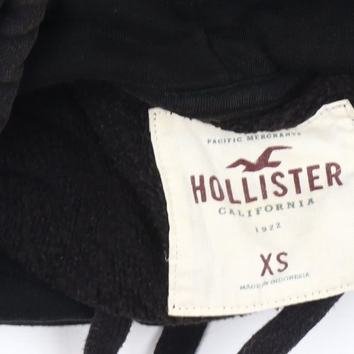 Hollister XS Black Pullover Hoodie, Unisex, Graphic Logo