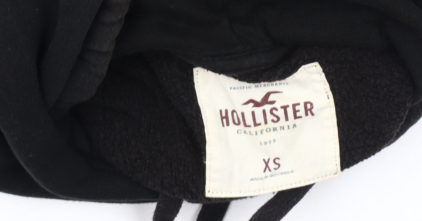 Hollister XS Black Pullover Hoodie, Unisex, Graphic Logo