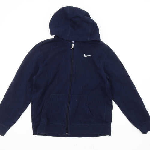 Nike Boys Blue Basic Hooded Jacket 13 Years