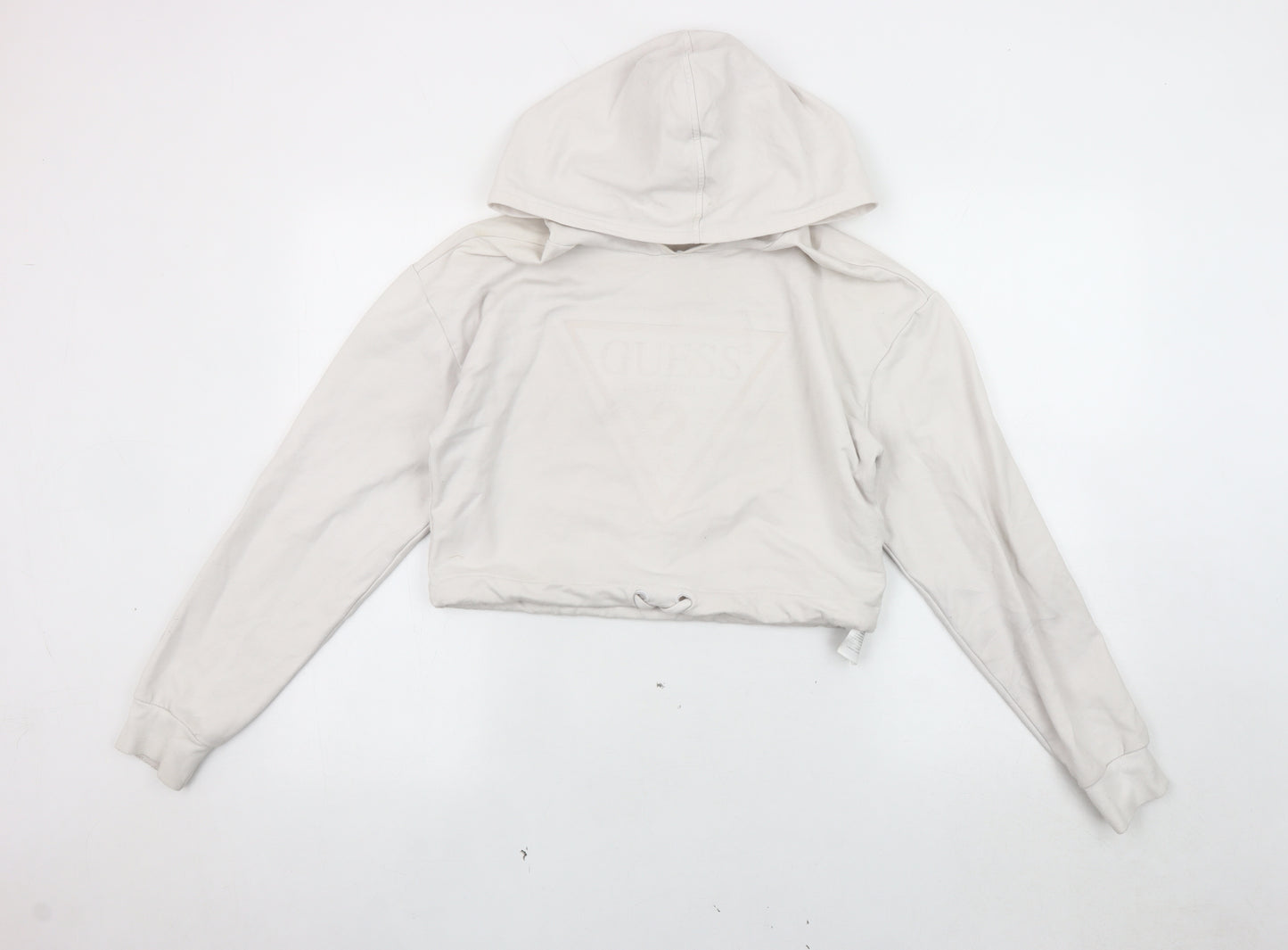 Guess Women's Ivory Logo Hoodie S