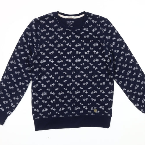 Threadbare Men's Medium Blue Bicycle Print Sweatshirt