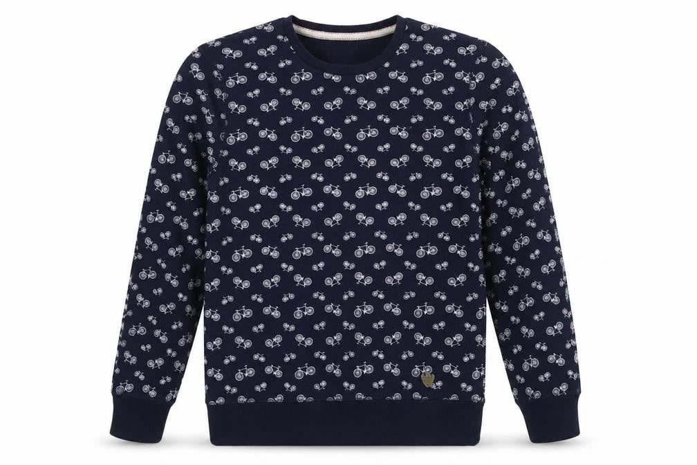 Threadbare Men's Medium Blue Bicycle Print Sweatshirt