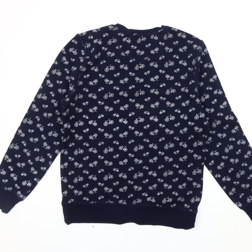Threadbare Men's Medium Blue Bicycle Print Sweatshirt