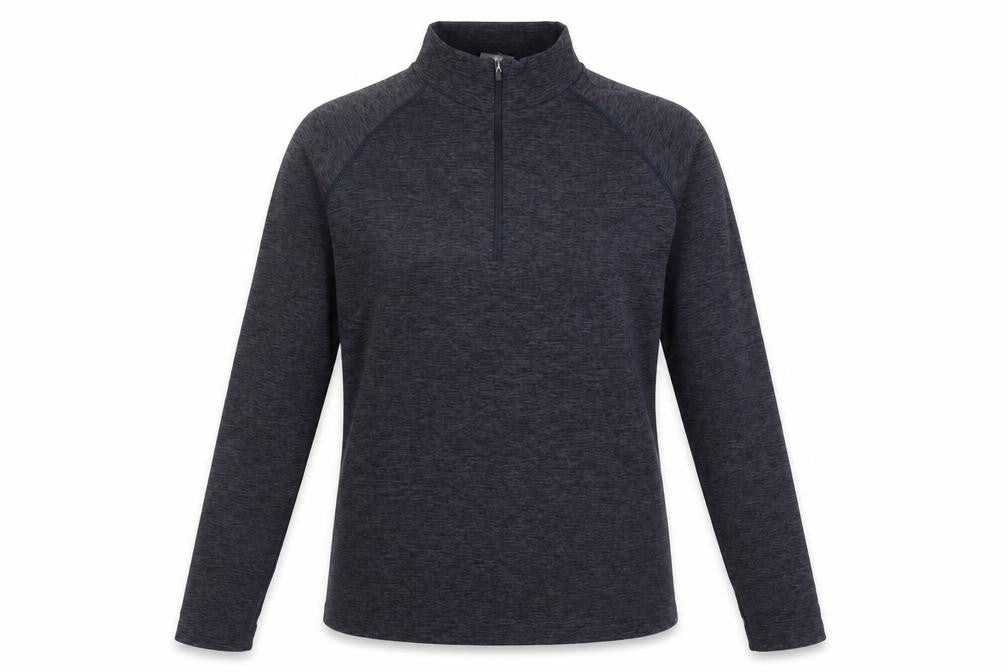 Front view of Women's Grey High Neck Zip Sweatshirt M
