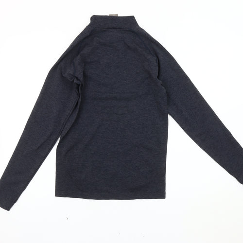Women's Grey High Neck Zip Sweatshirt M