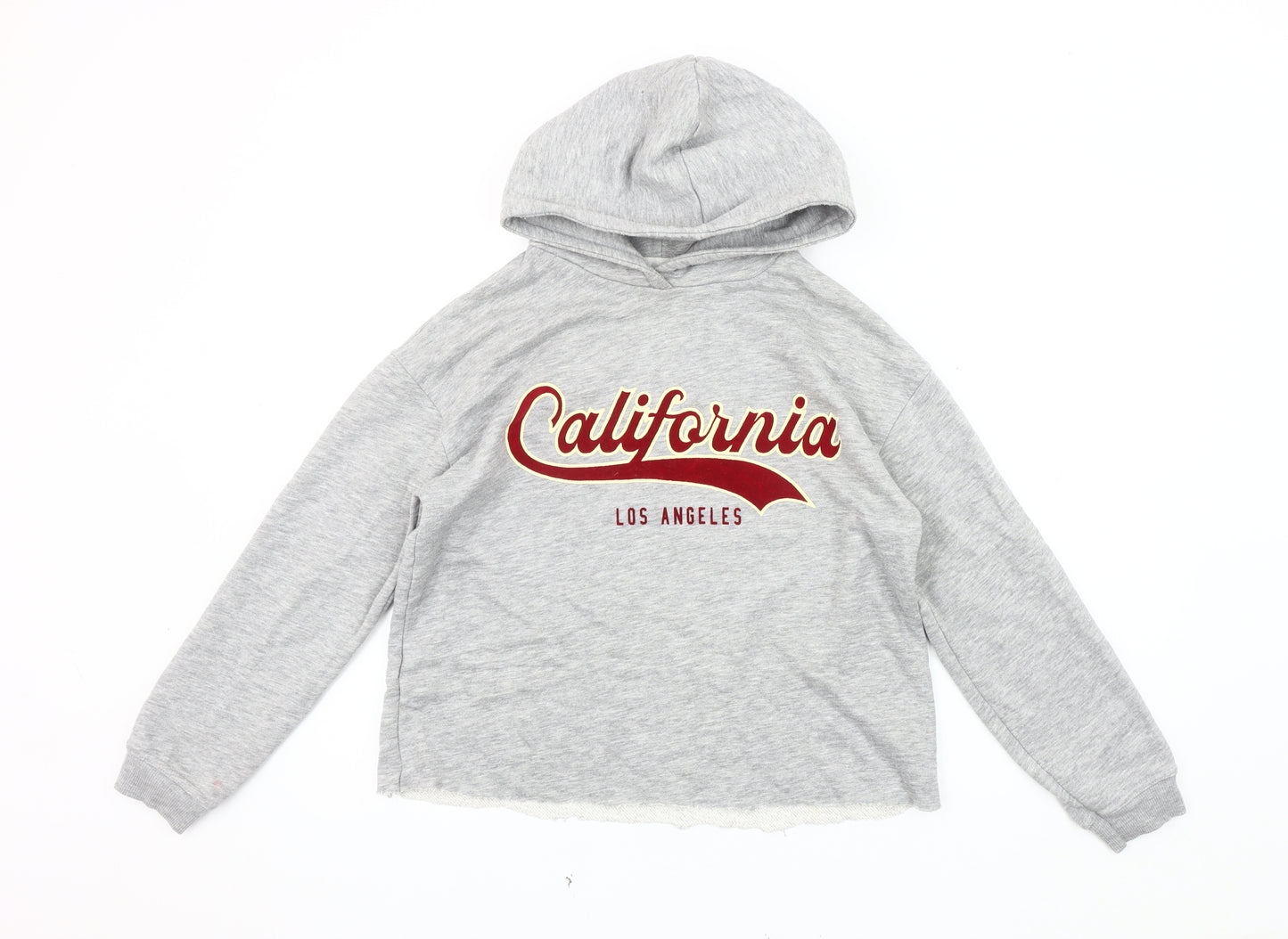 Zara Girls Grey Pullover Hoodie 13-14 Y California Print