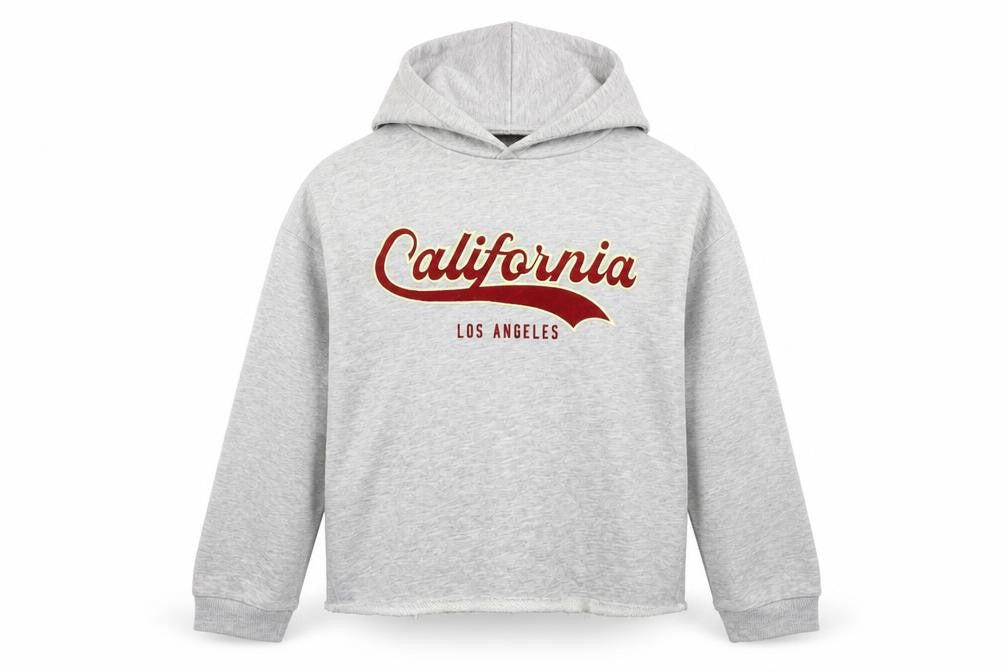 Zara Girls Grey Pullover Hoodie 13-14 Y California Print