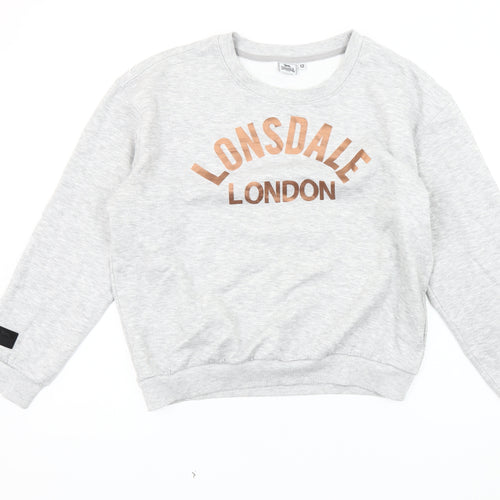 Lonsdale Women's Grey Pullover Sweatshirt Size 12