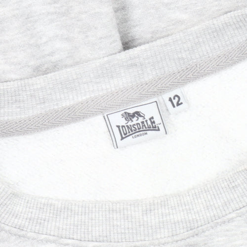 Lonsdale Women's Grey Pullover Sweatshirt Size 12