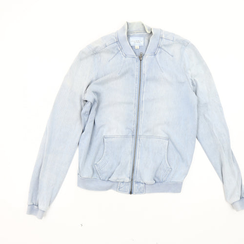 Chambray Los Angeles Women's Blue Bomber Jacket, Size S