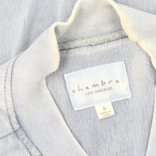 Chambray Los Angeles Women's Blue Bomber Jacket, Size S