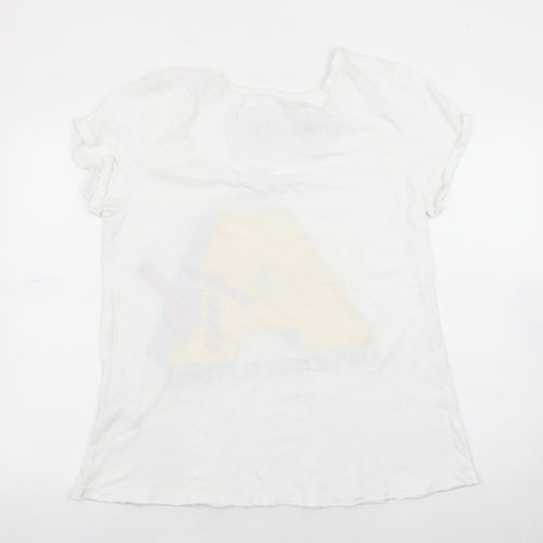 Amplified Women's White Graphic T-Shirt Size S