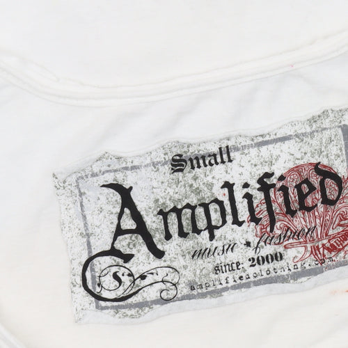 Amplified Women's White Graphic T-Shirt Size S