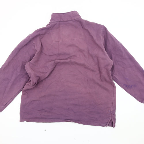 Cotton Traders Purple Unisex 1/4 Zip Sweatshirt L
